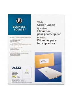 Business Source Copier Full Sheet Label, BSN26133, 8.5" x 11", Pack of 100